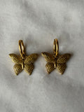 Oorbellen goud/vlinder