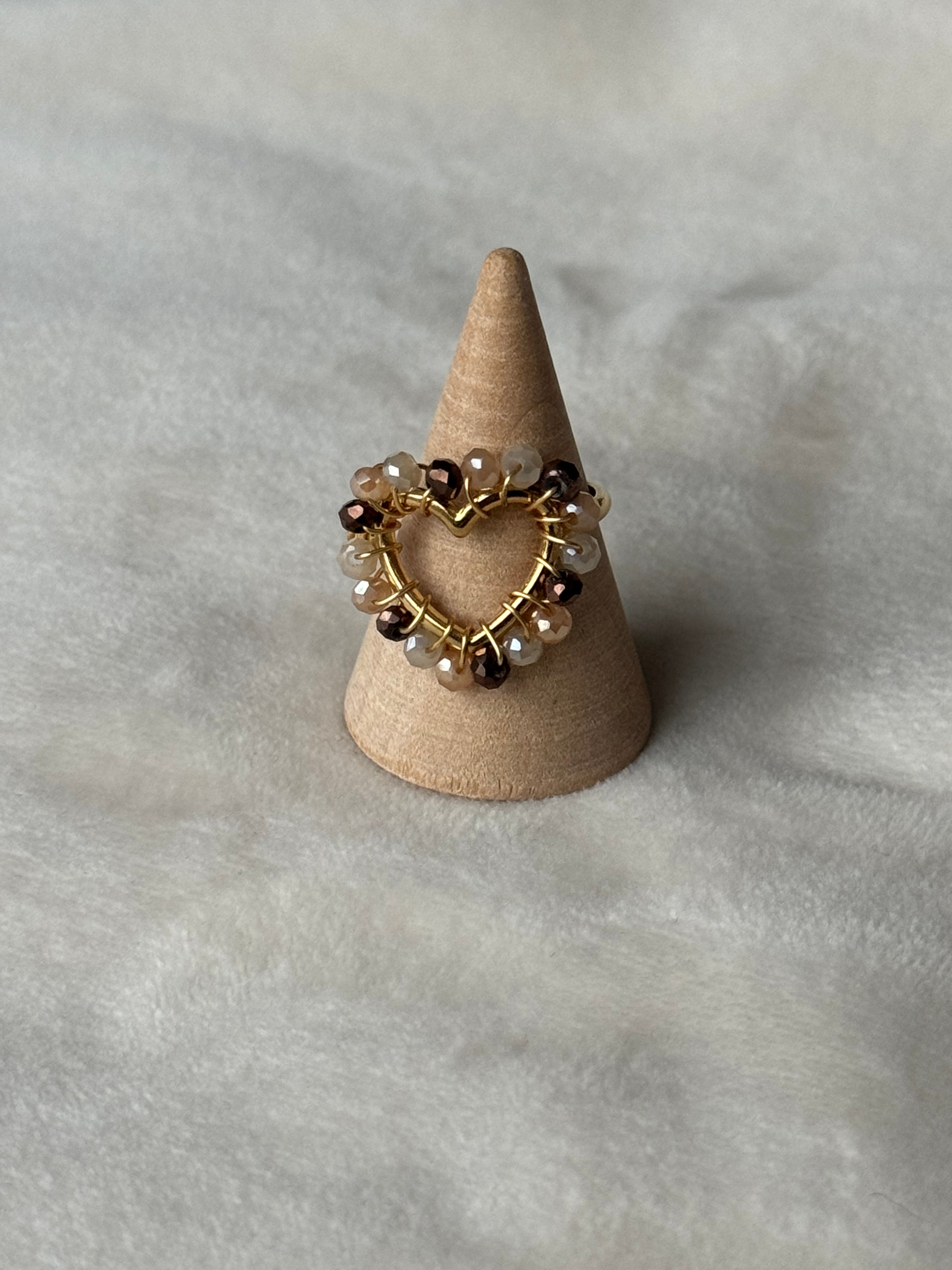 Ring hartje bruintinten