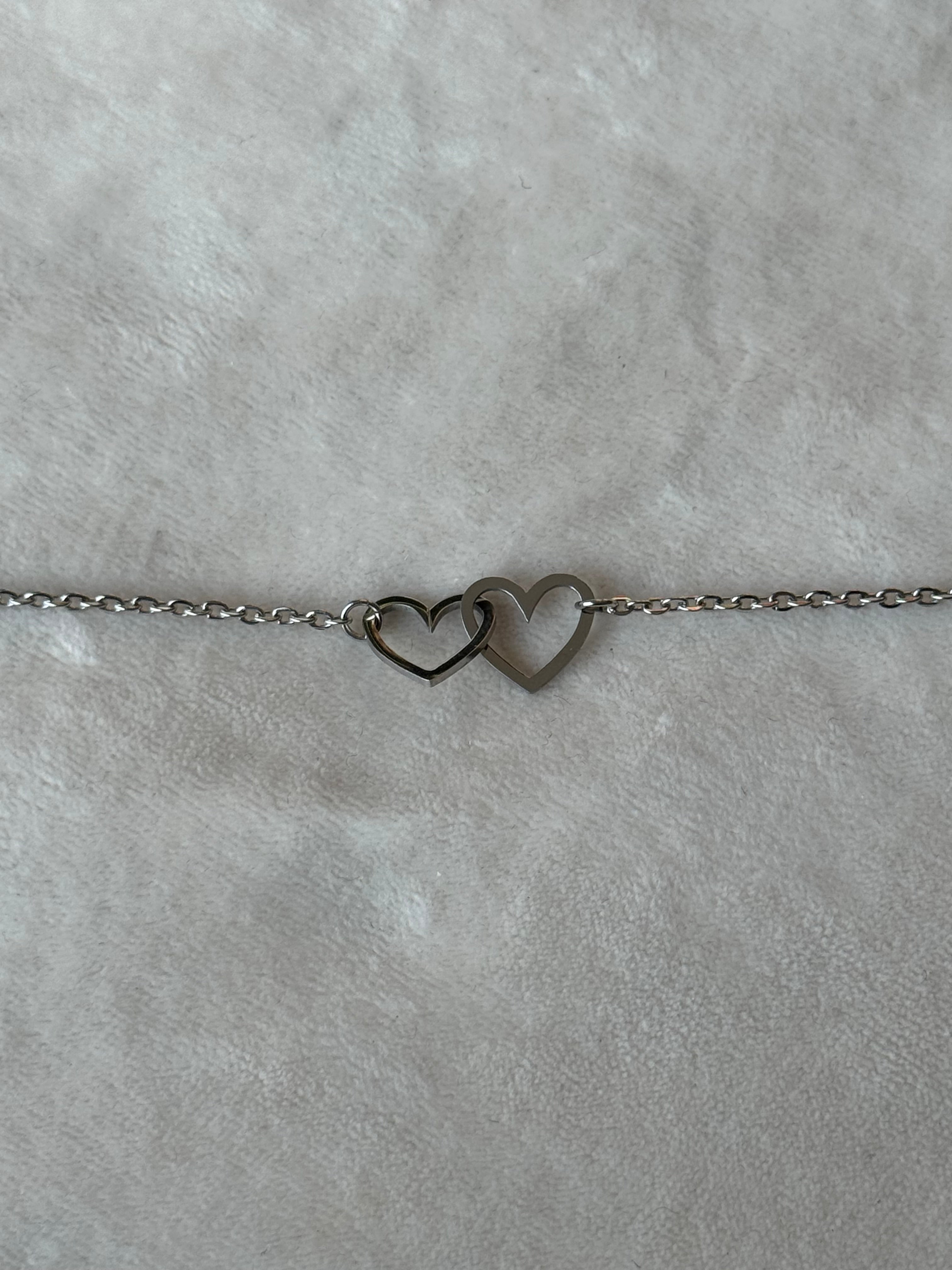 Armband zilver hartjes