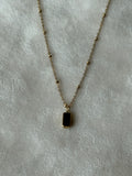 Ketting goud/zwart steentje