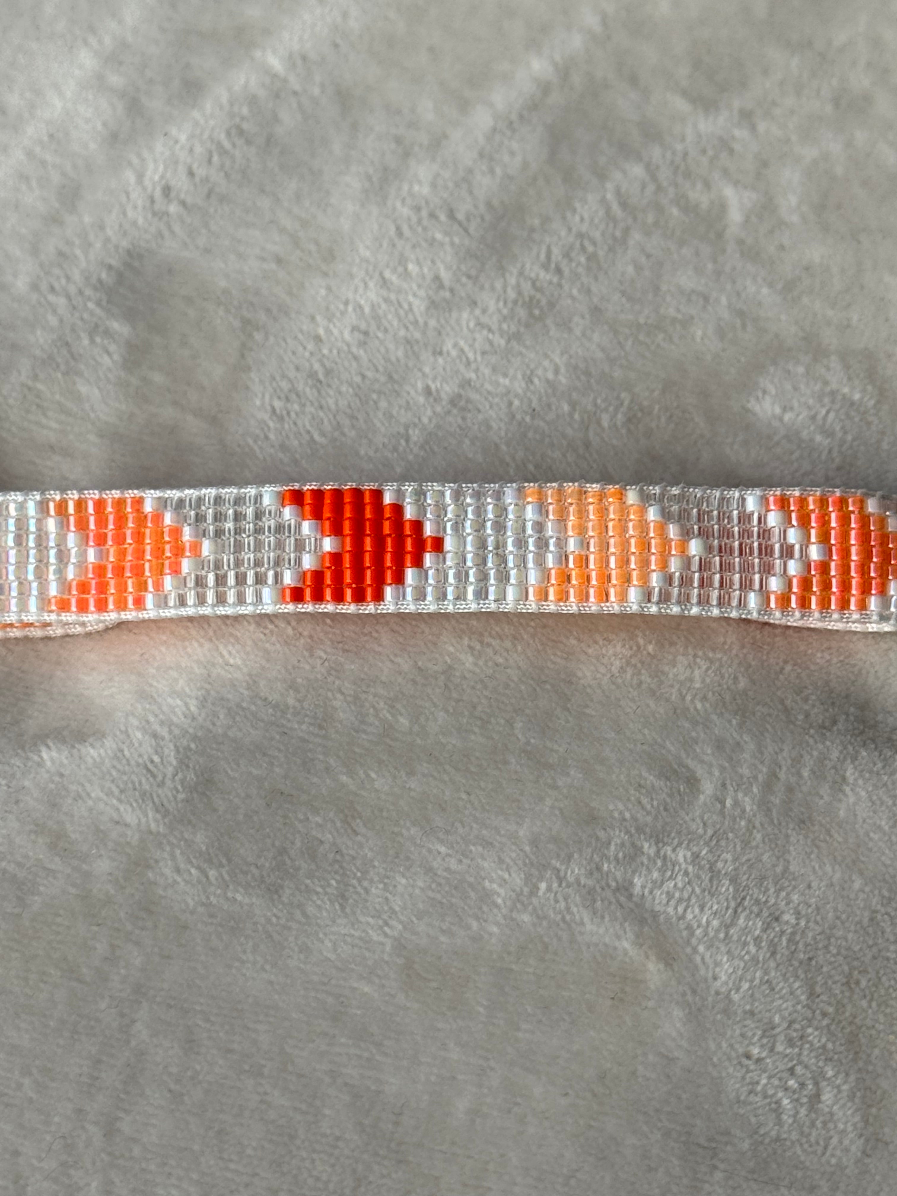 Armband wit/oranje