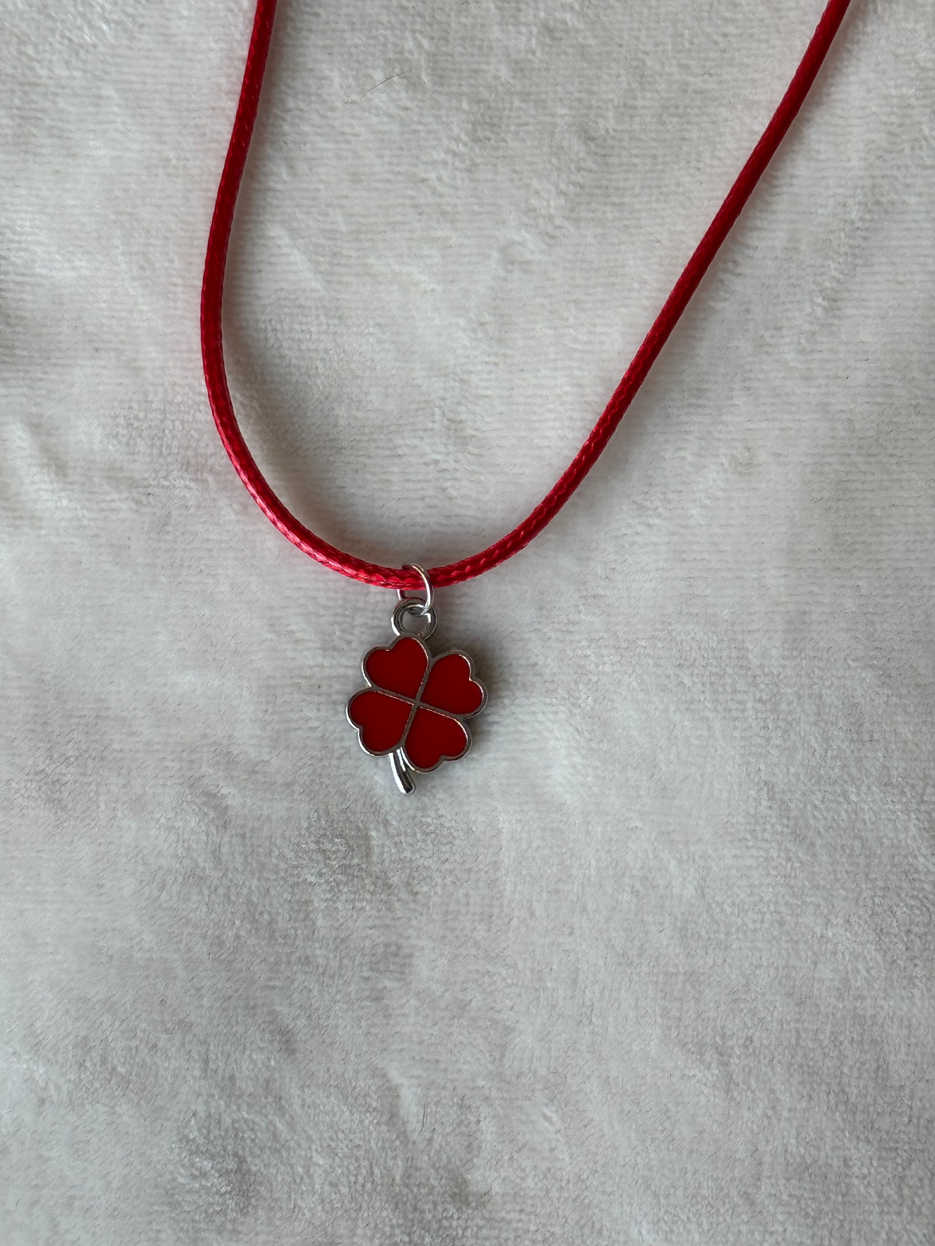 Ketting zilver/rood