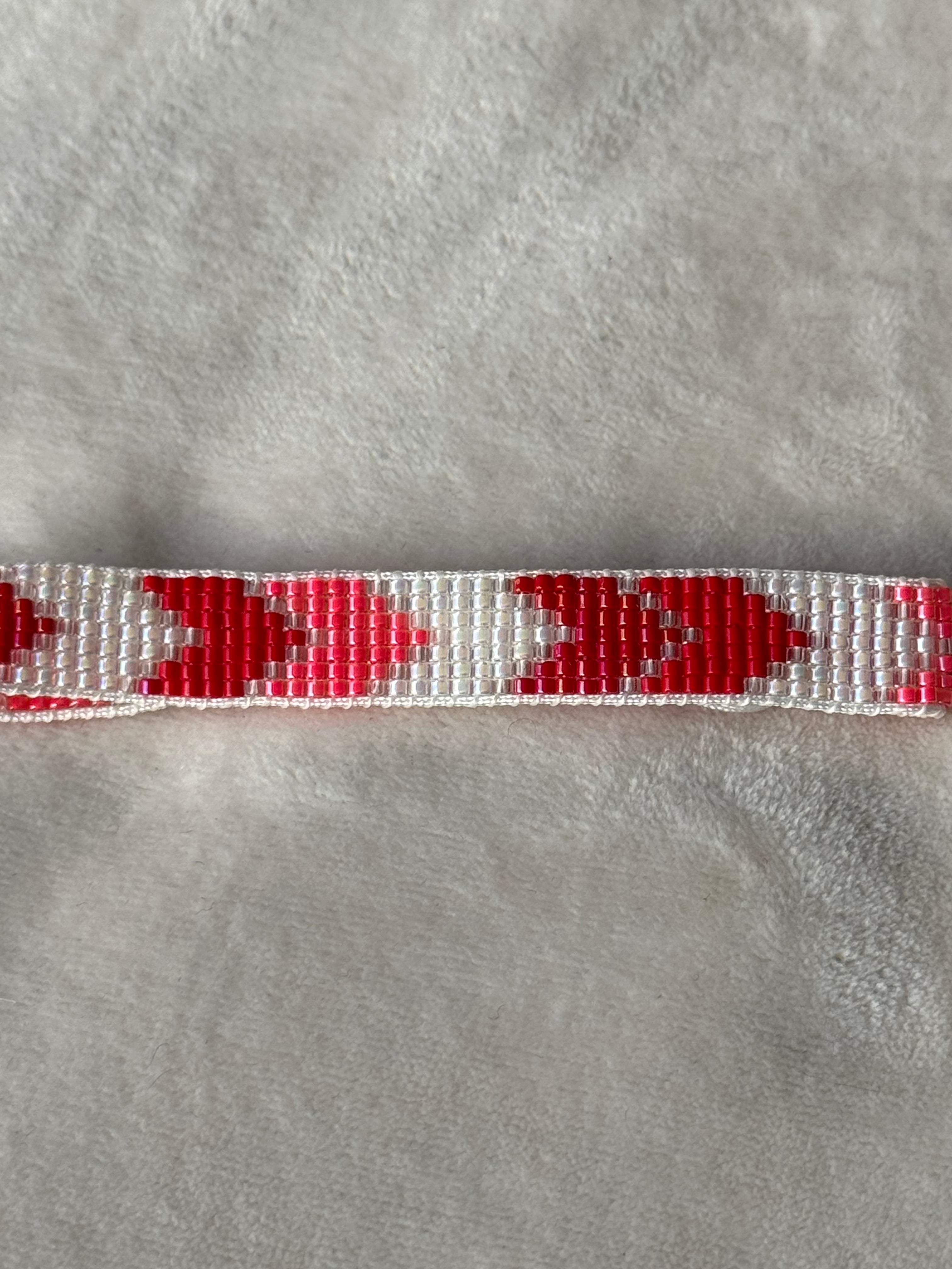 Armband wit/rood/roze