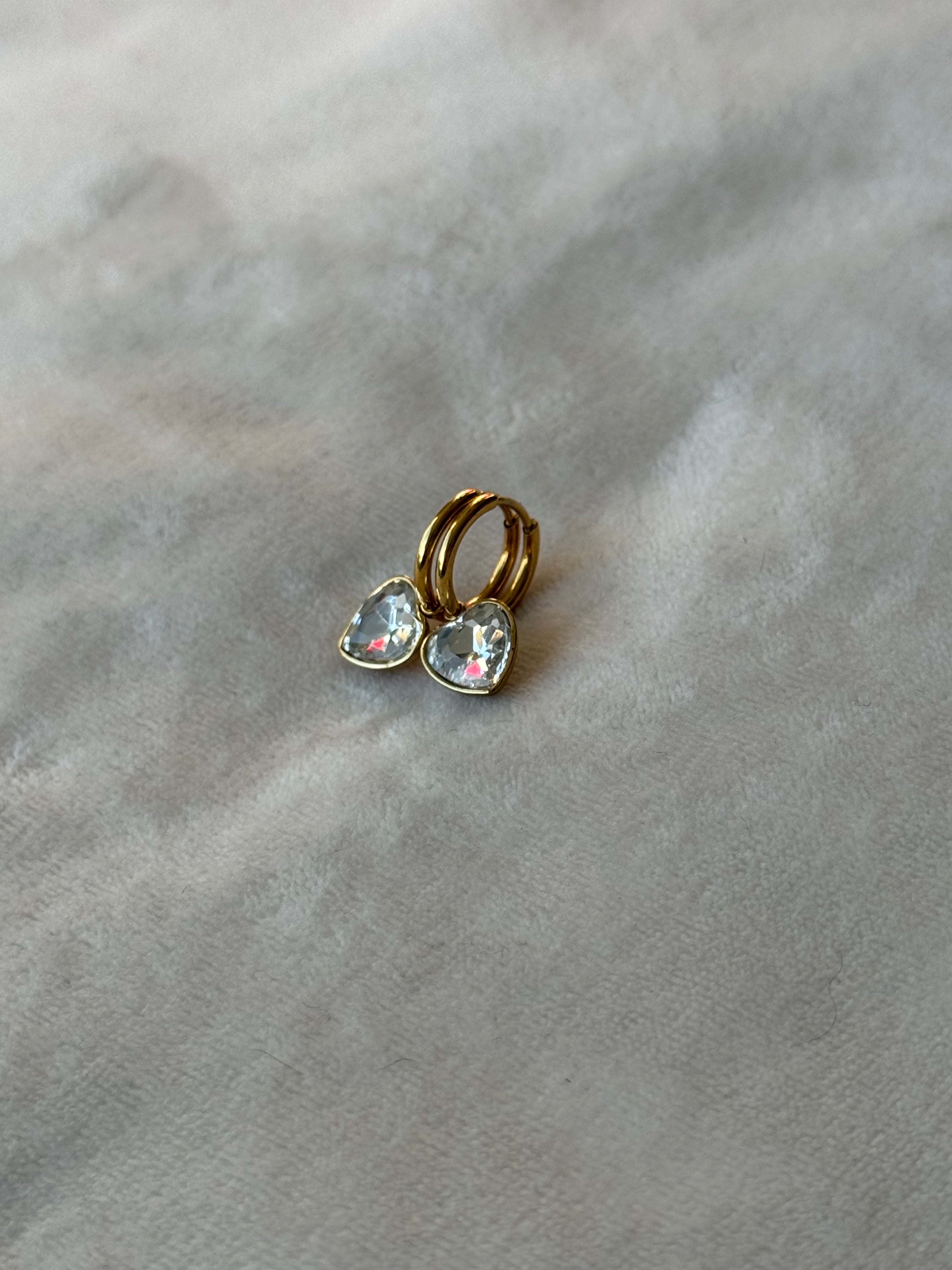 Oorbellen goud/hartjes