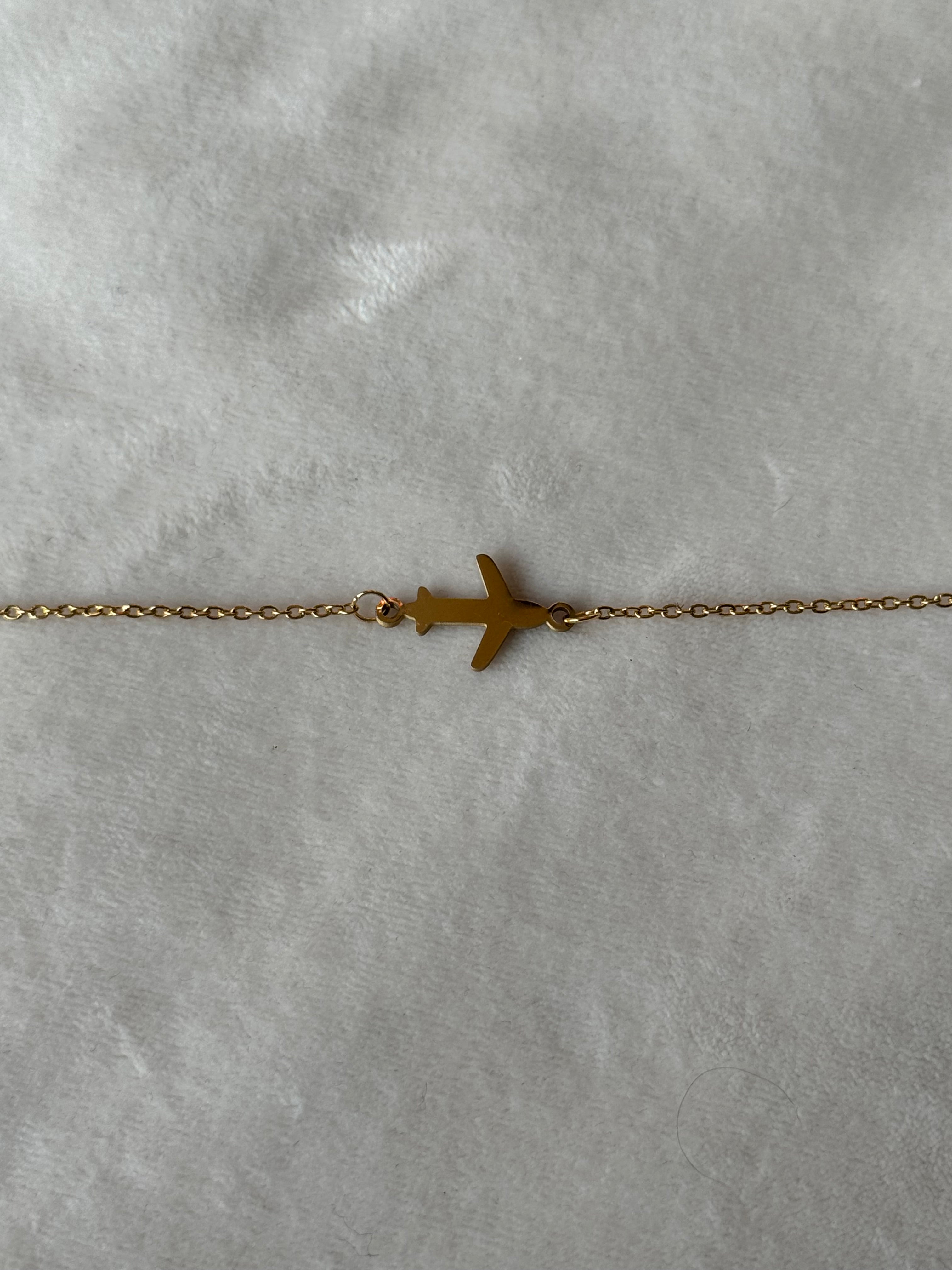 Armband goud vliegtuig