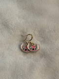 Oorbellen goud/roze