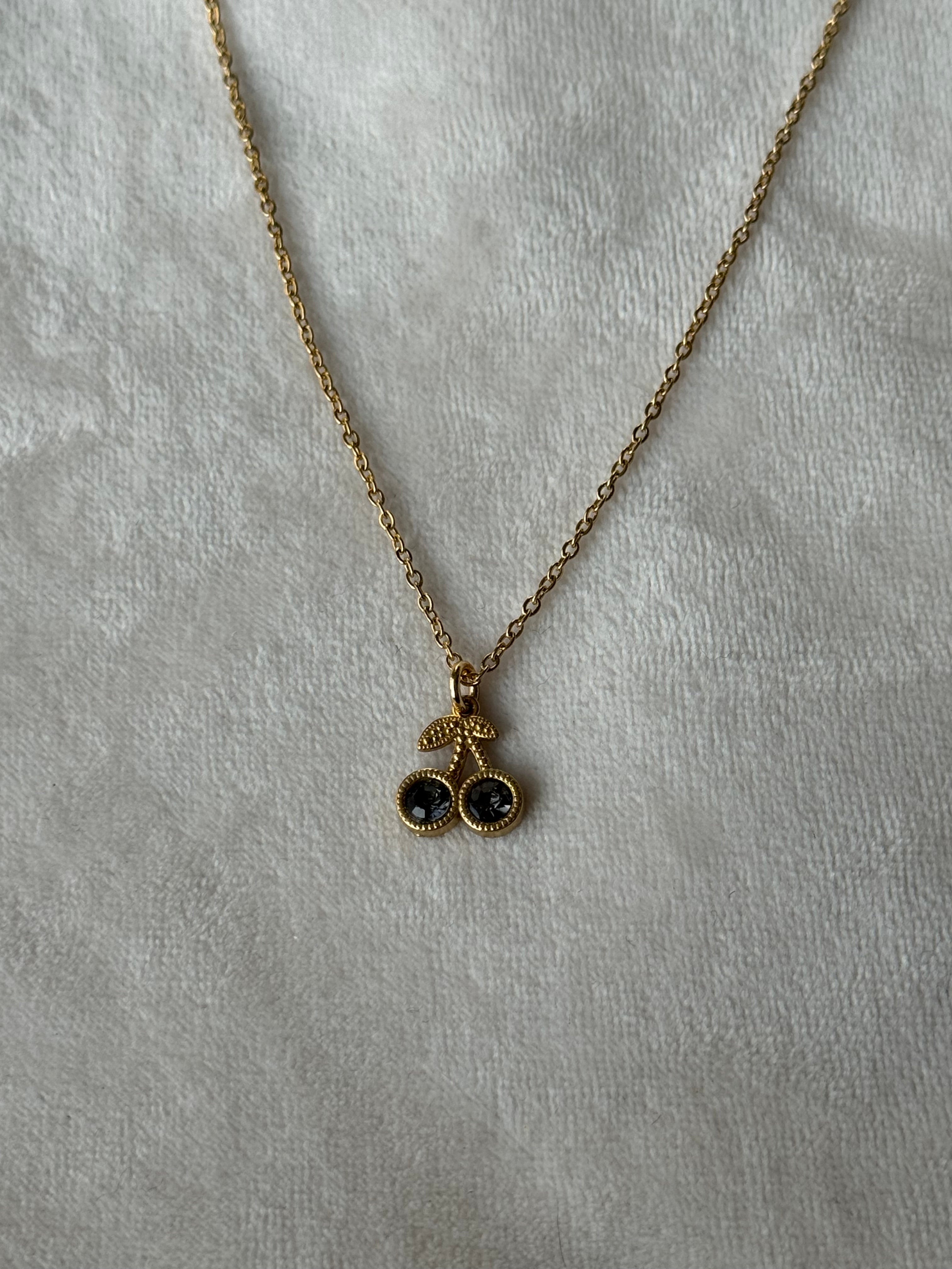 Ketting goud/grijs kers