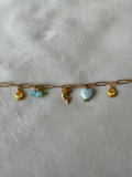 Armband goud blauw
