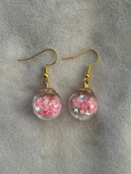 Oorbellen goud/roze