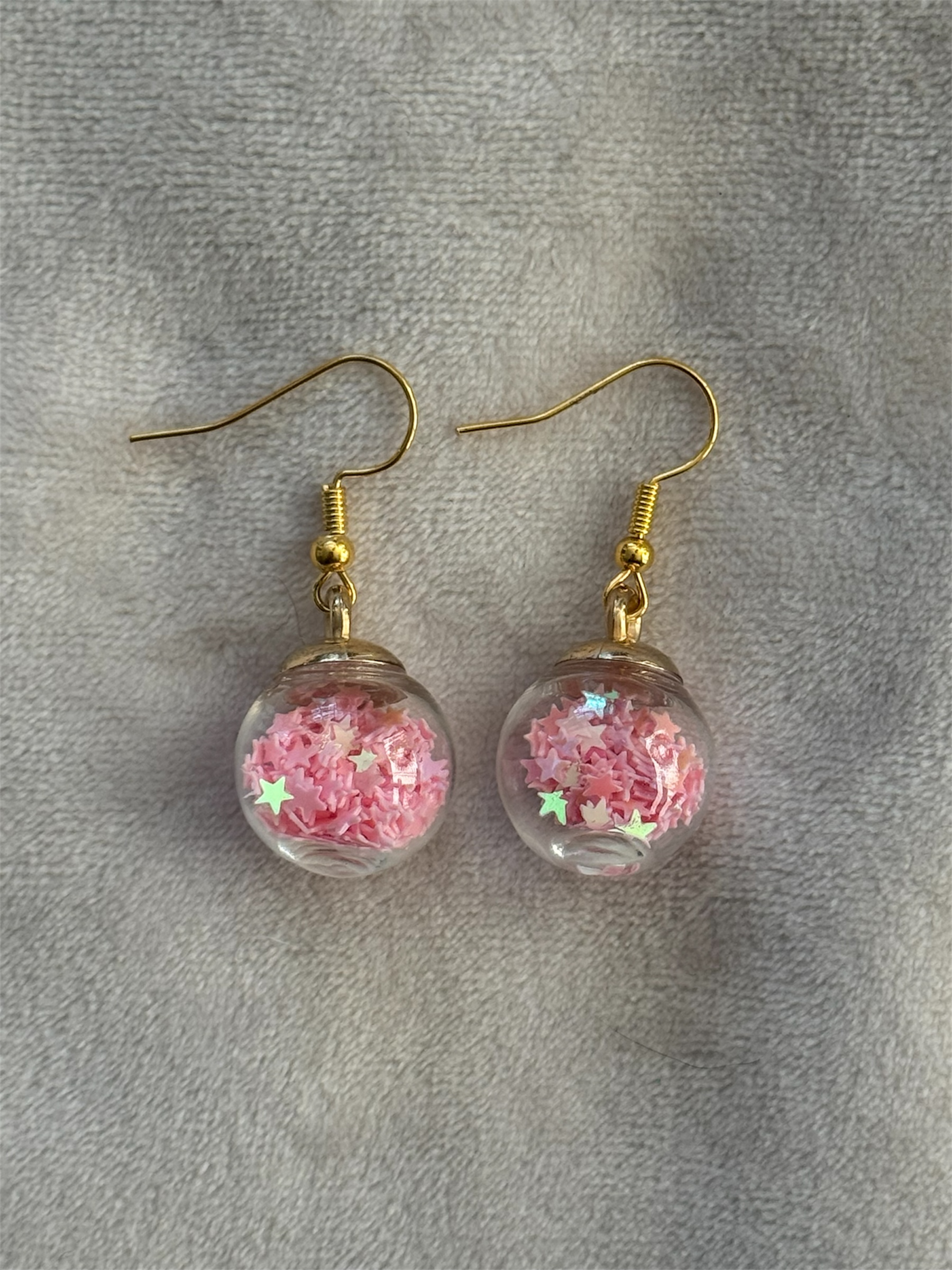 Oorbellen goud/roze