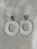 Oorbellen zilver/wit