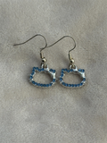 Oorbellen zilver/blauw