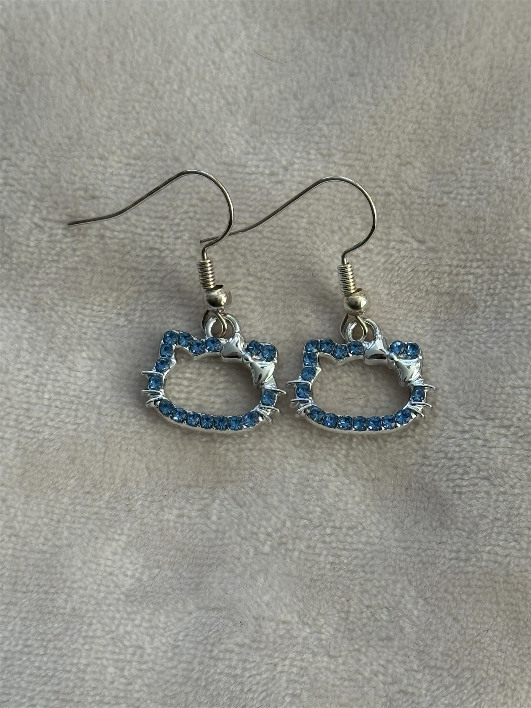 Oorbellen zilver/blauw