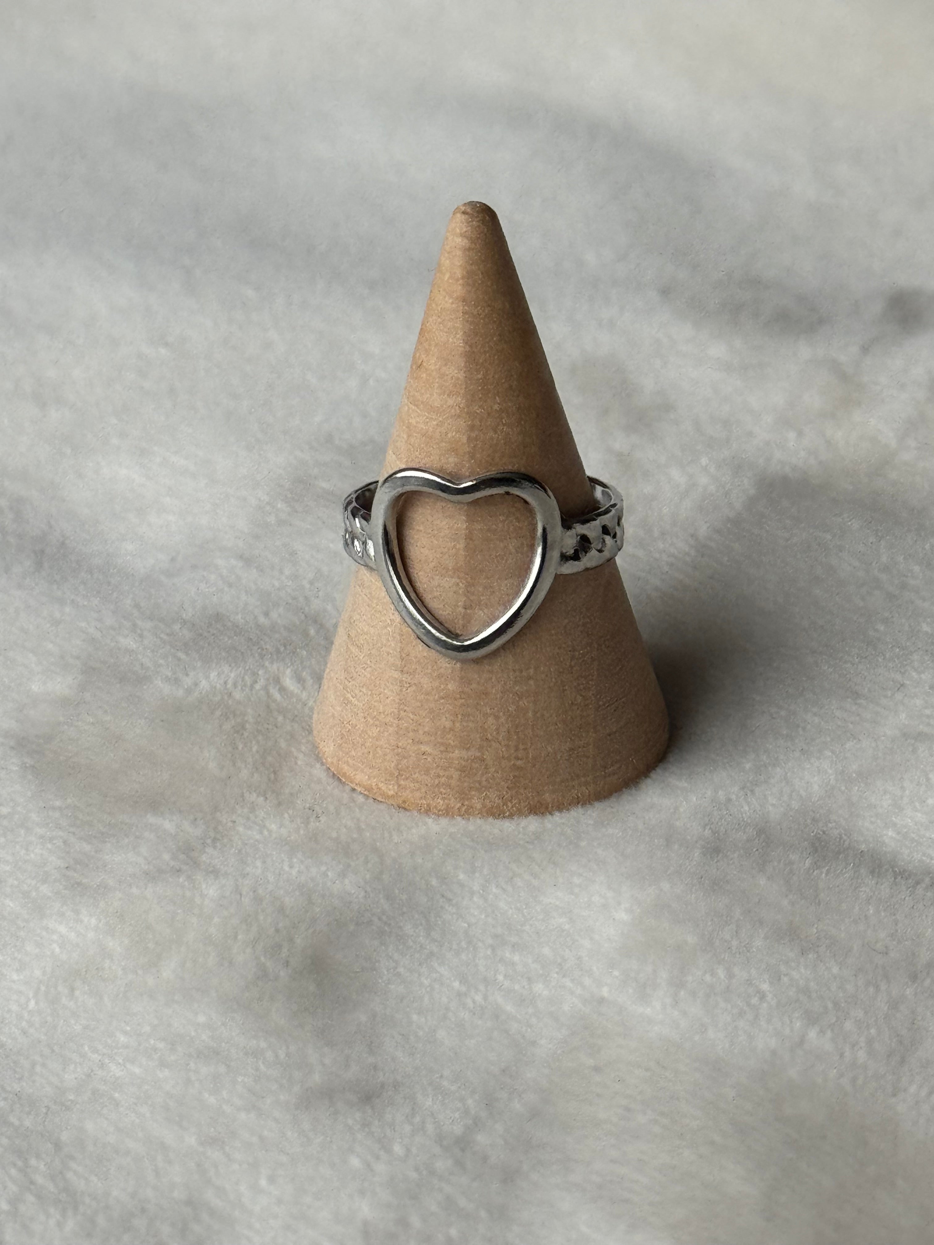 Ring zilver hart