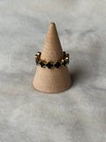 Ring klavers zwart/goud