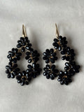Oorbellen bloem zwart/goud