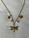 Ketting goud/wit libelle