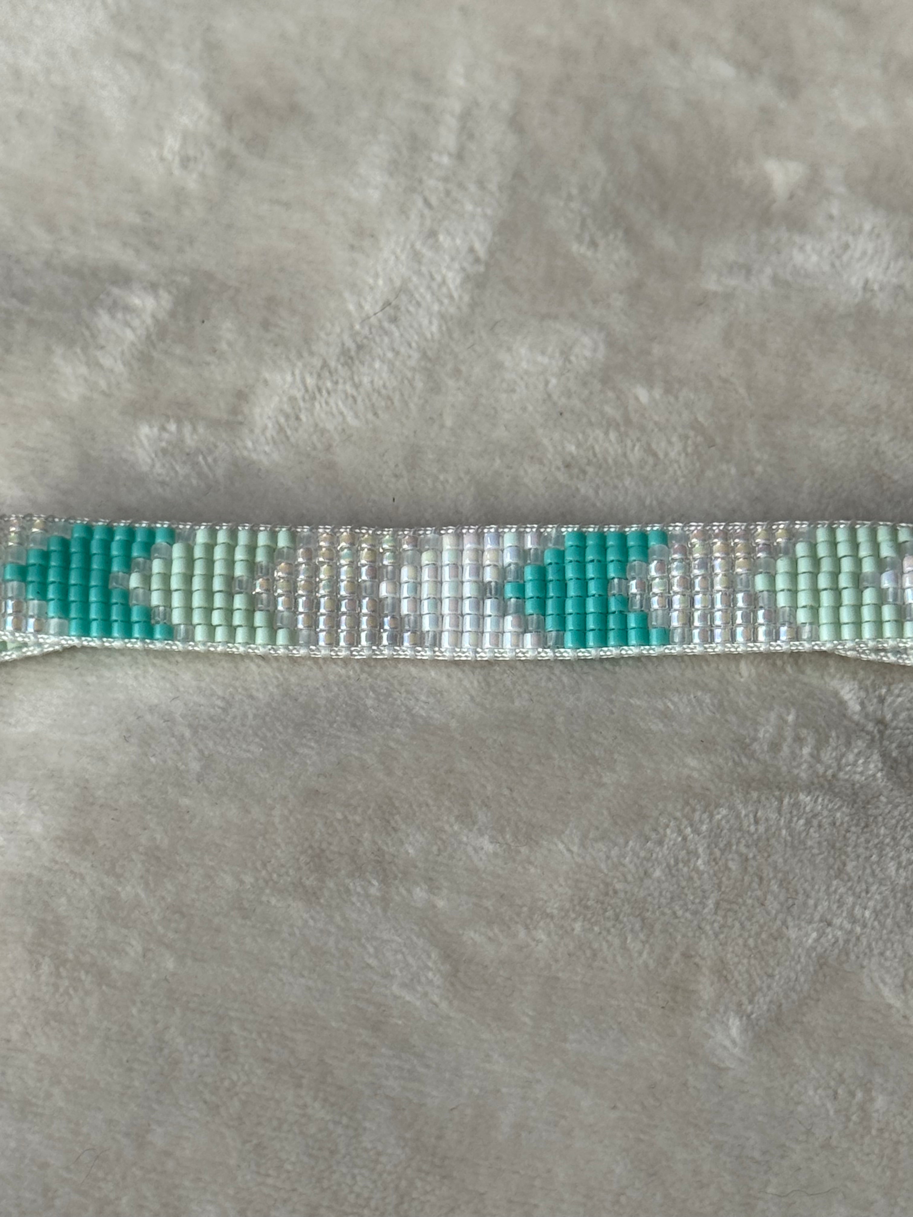 Armband wit/turquoise