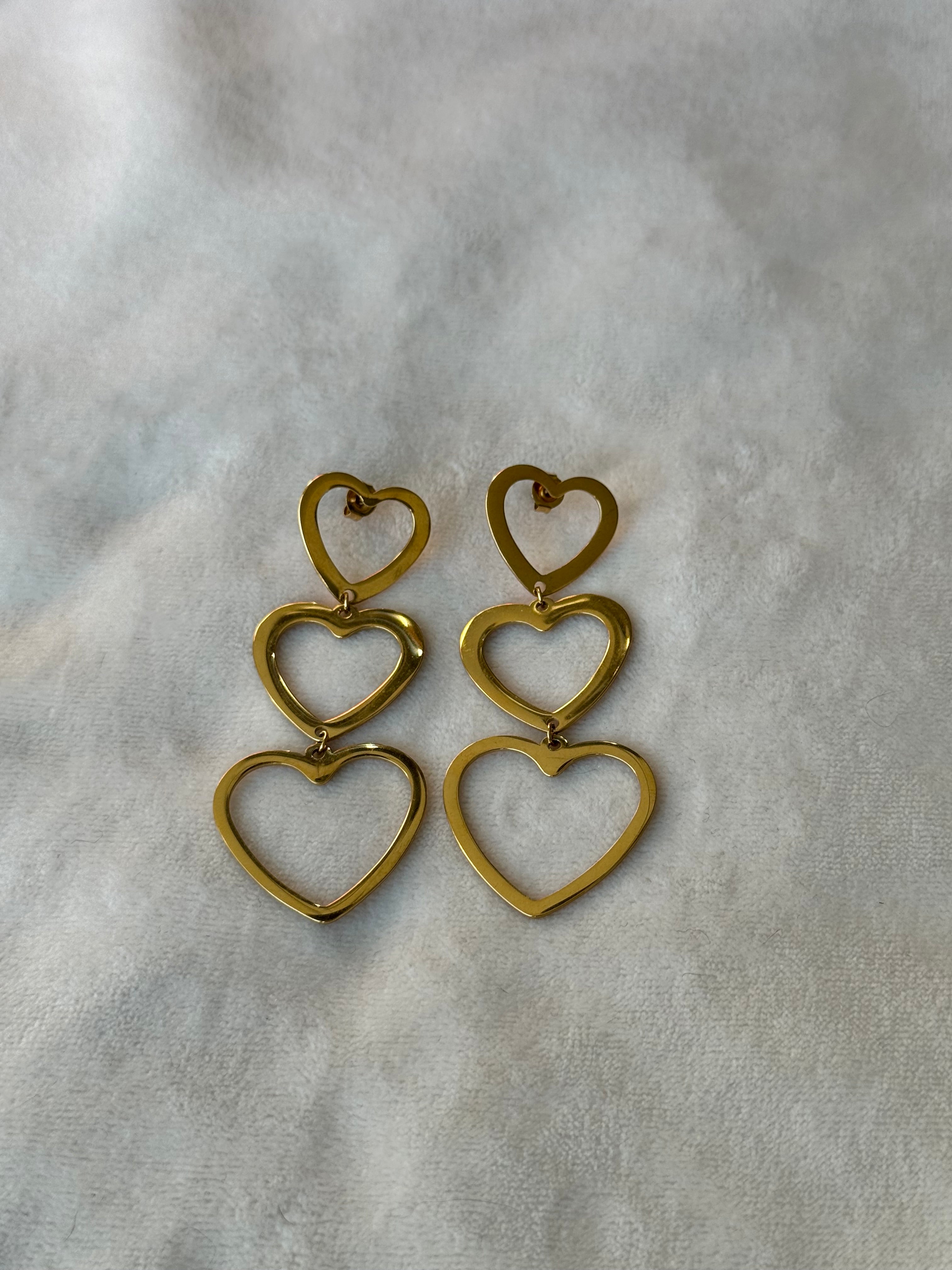 Oorbellen goud harten