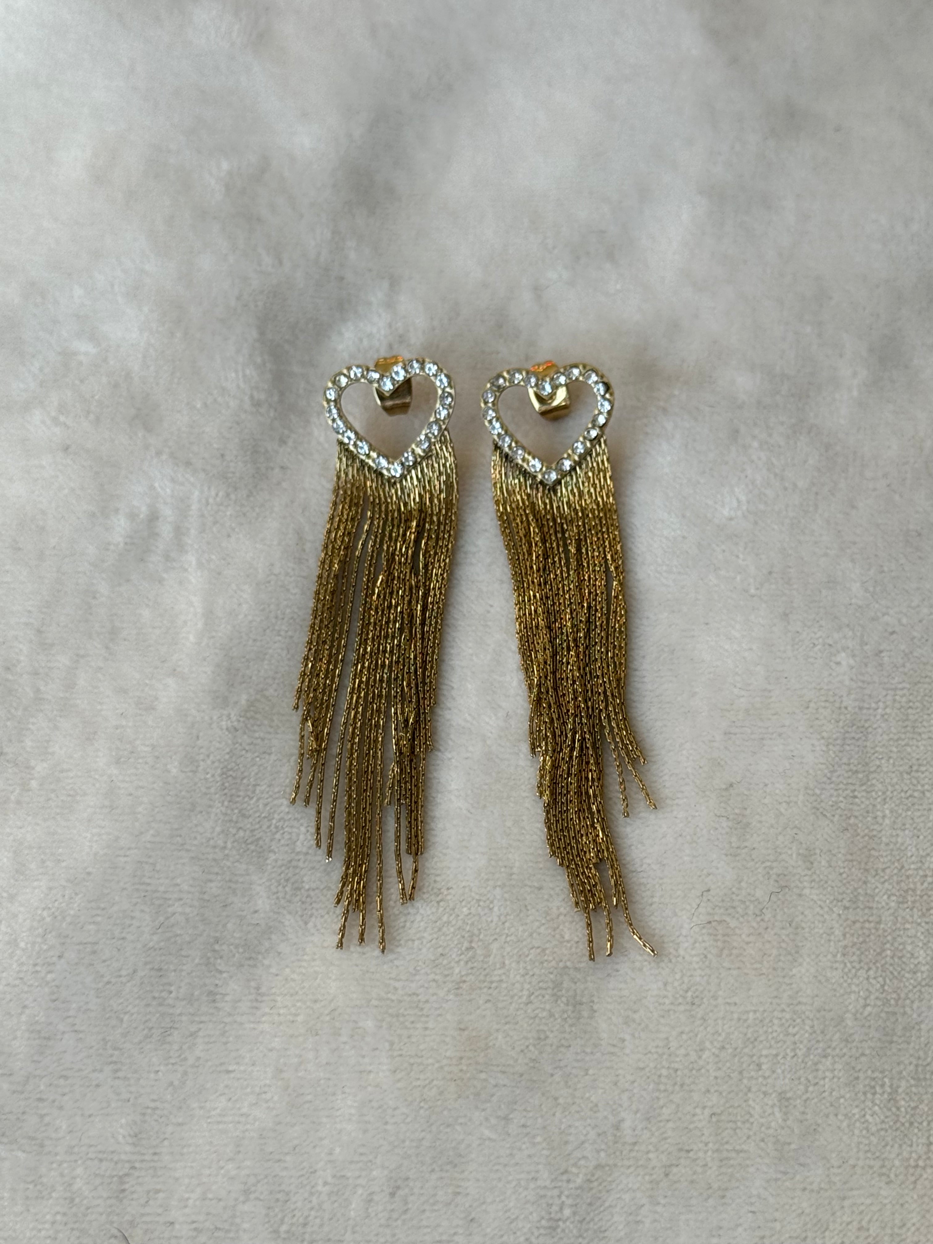 Oorbellen goud/wit steentjes