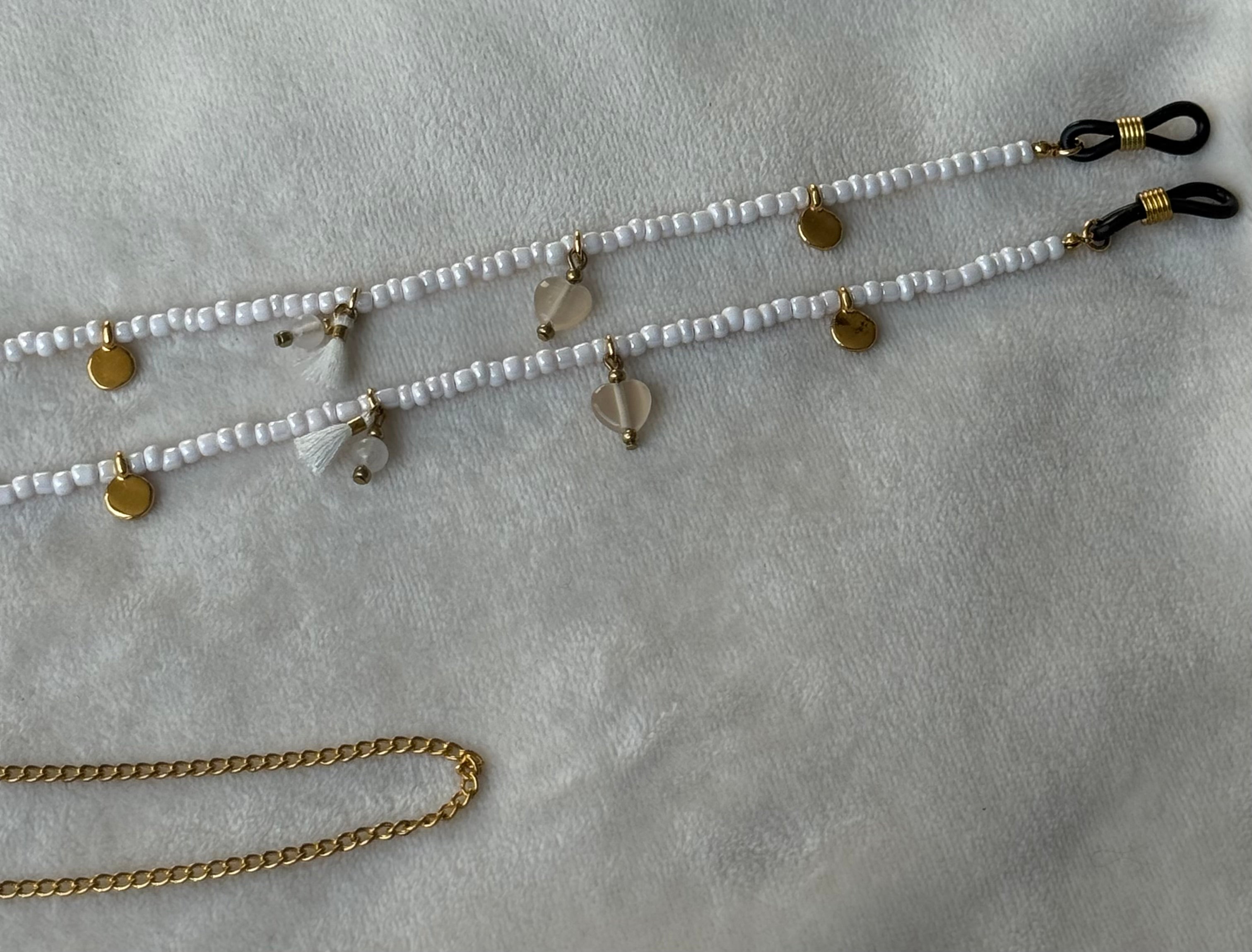 Brillenkoord goud/wit