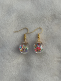 Oorbellen goud/multicolor