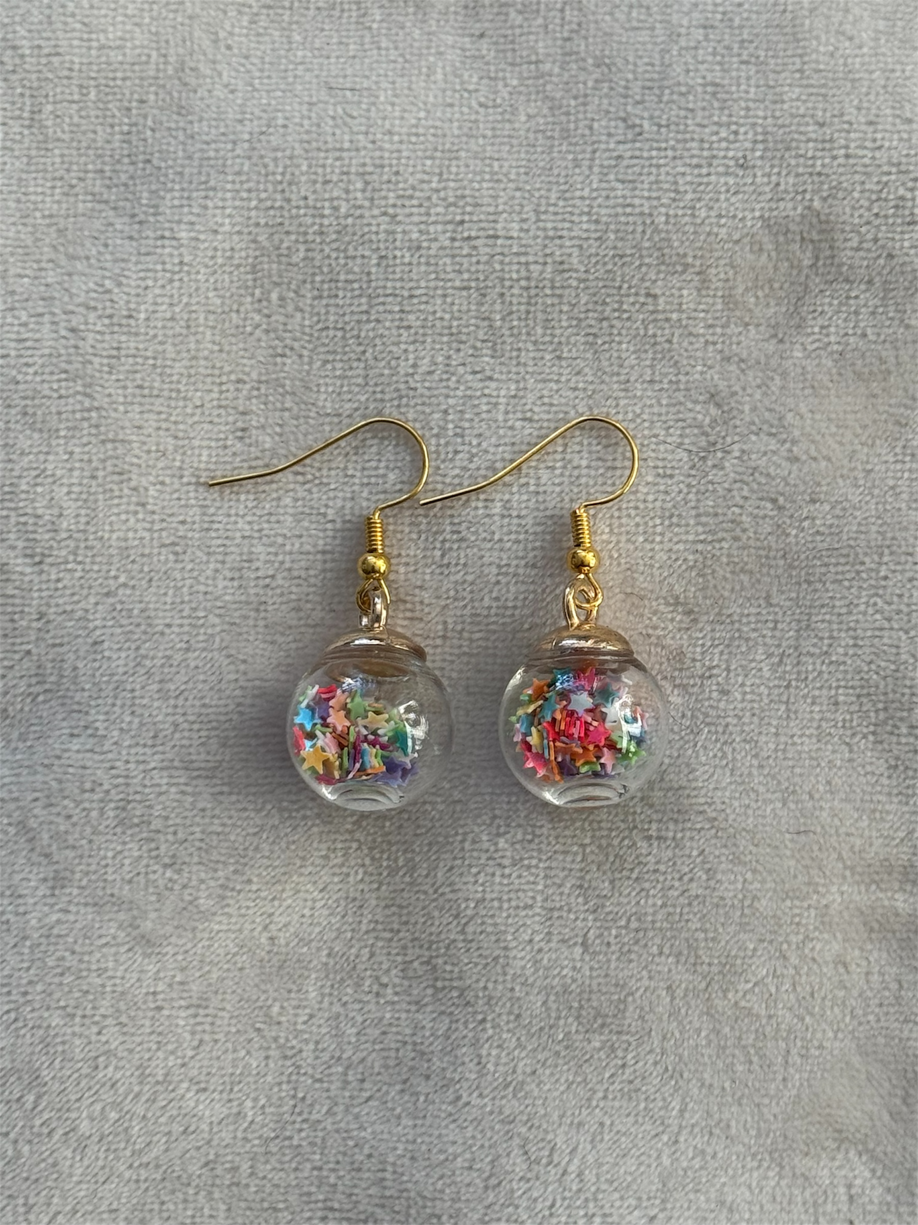 Oorbellen goud/multicolor
