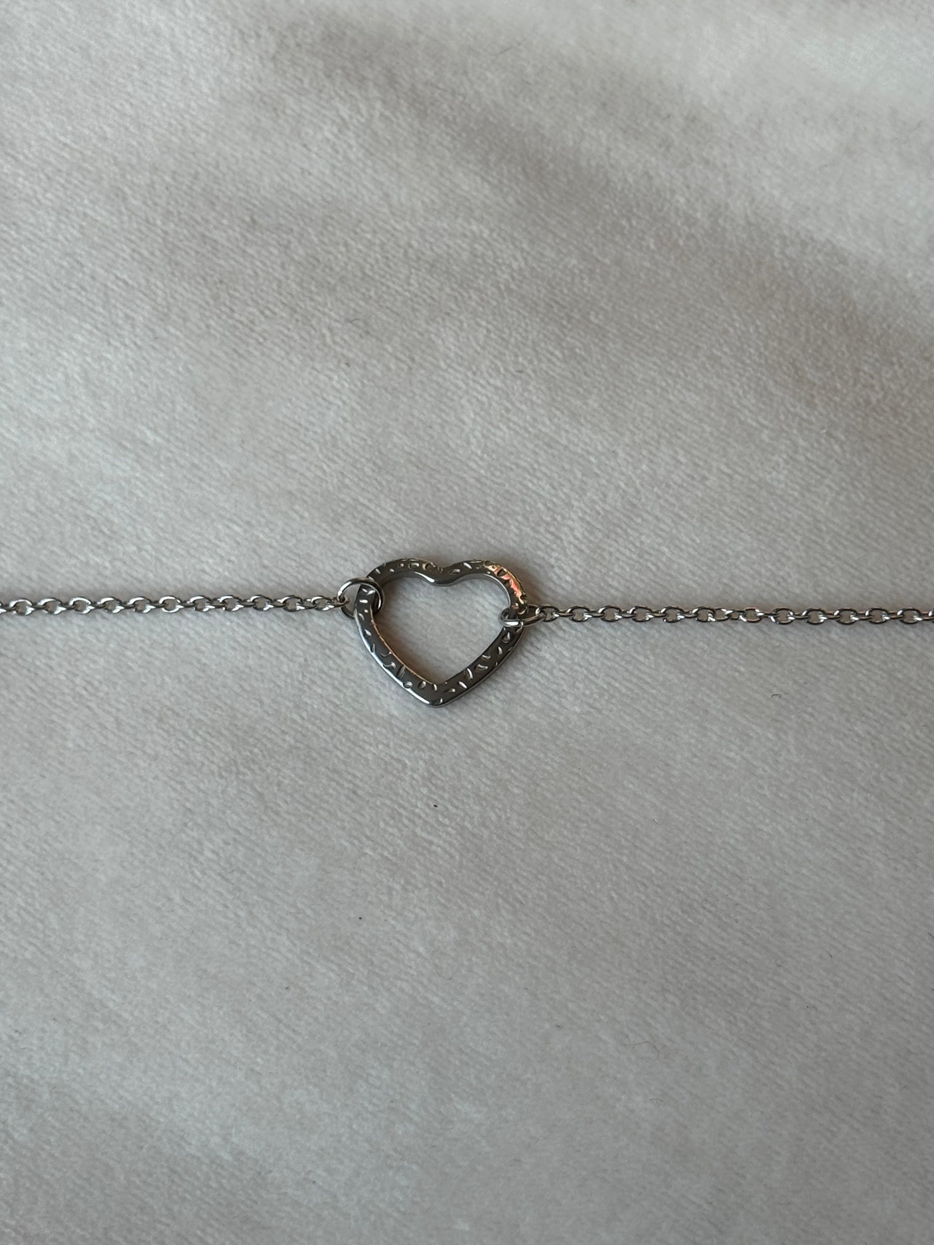 Armband zilver hart