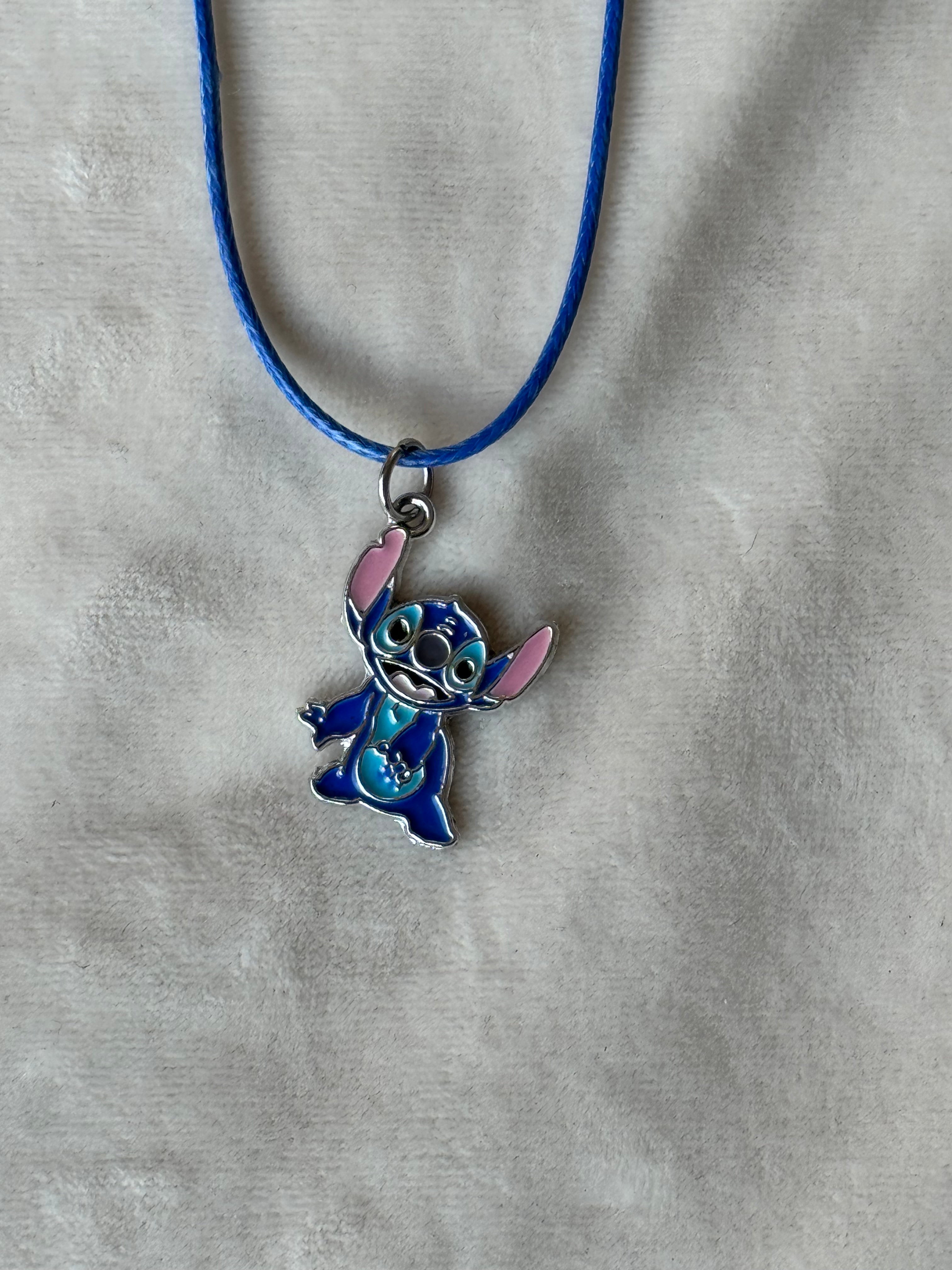 Ketting zilver/blauw