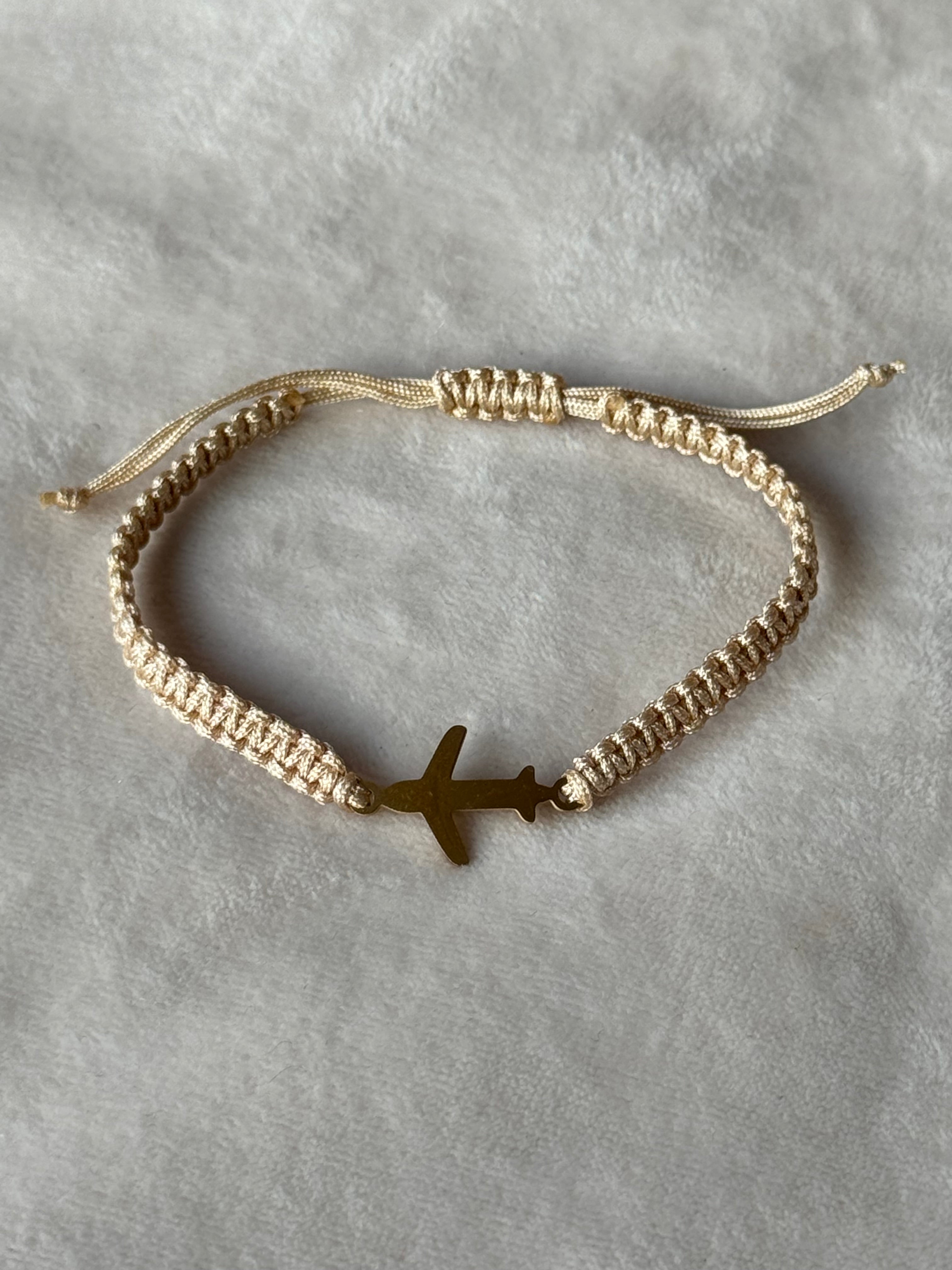 Armband beige vliegtuig