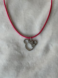 Ketting zilver/rood