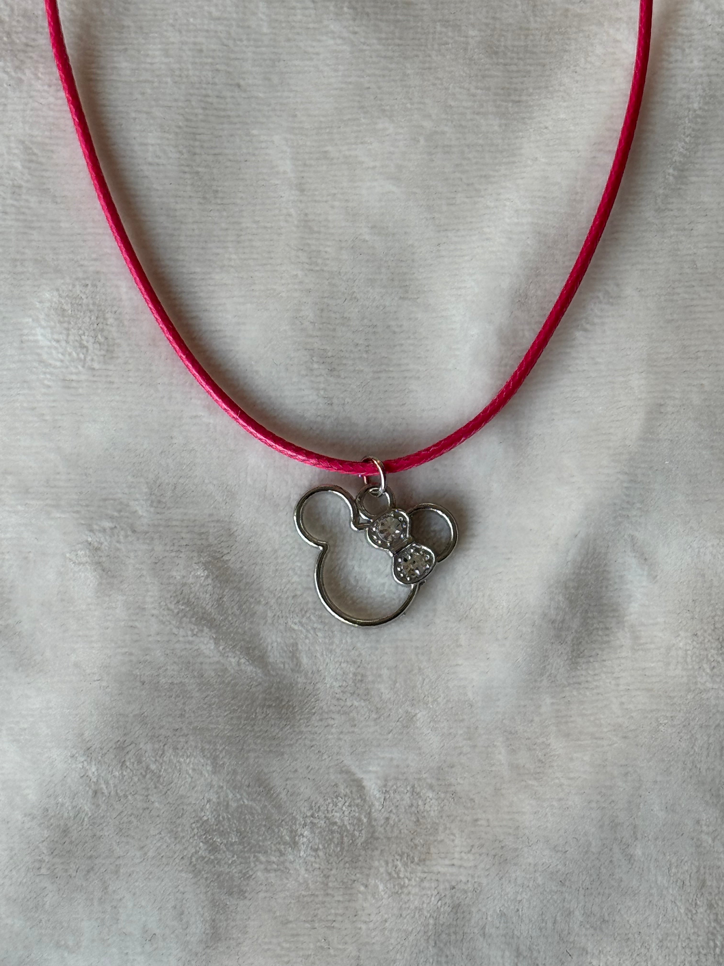 Ketting zilver/rood