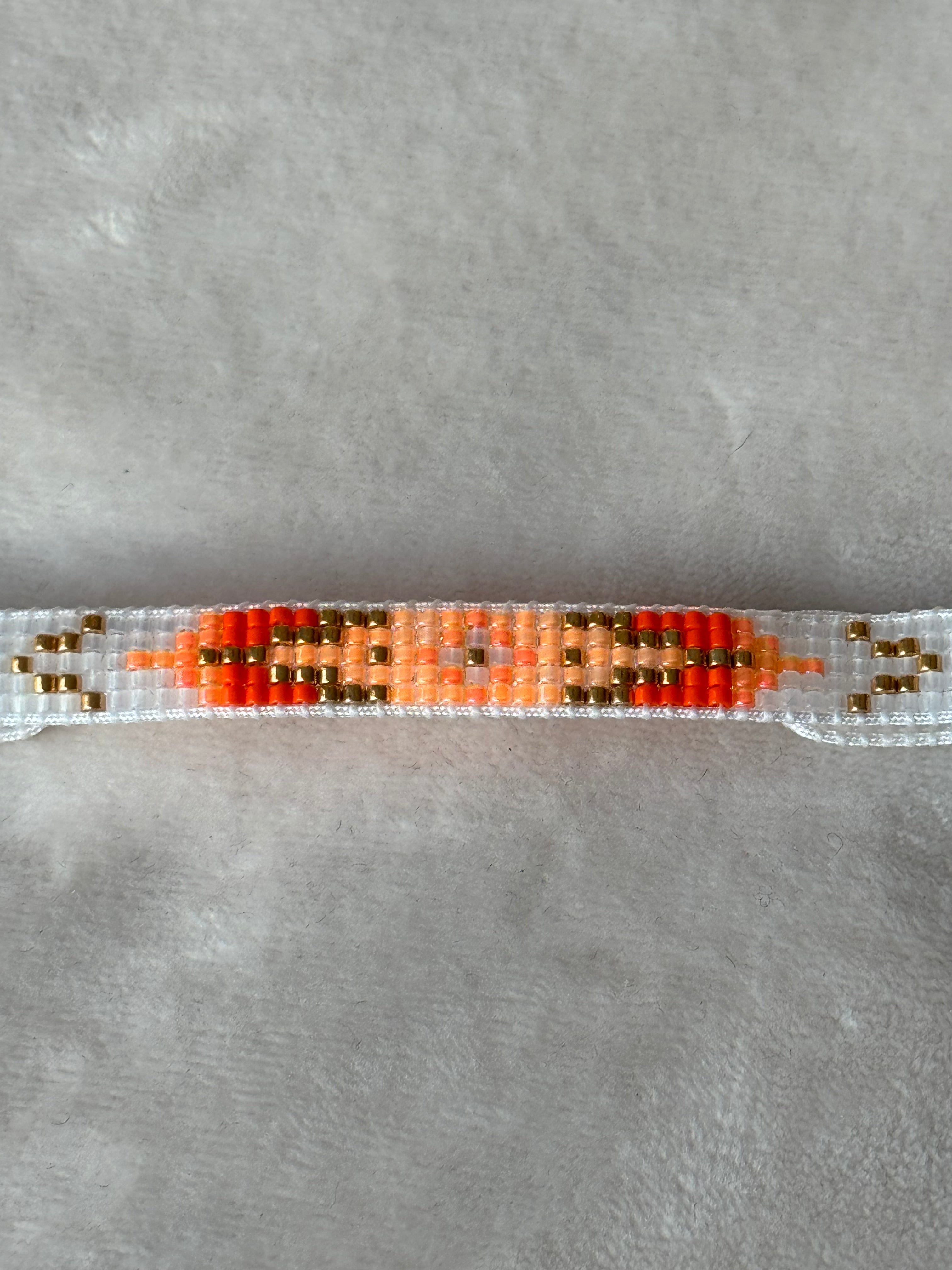 Armband wit/oranje