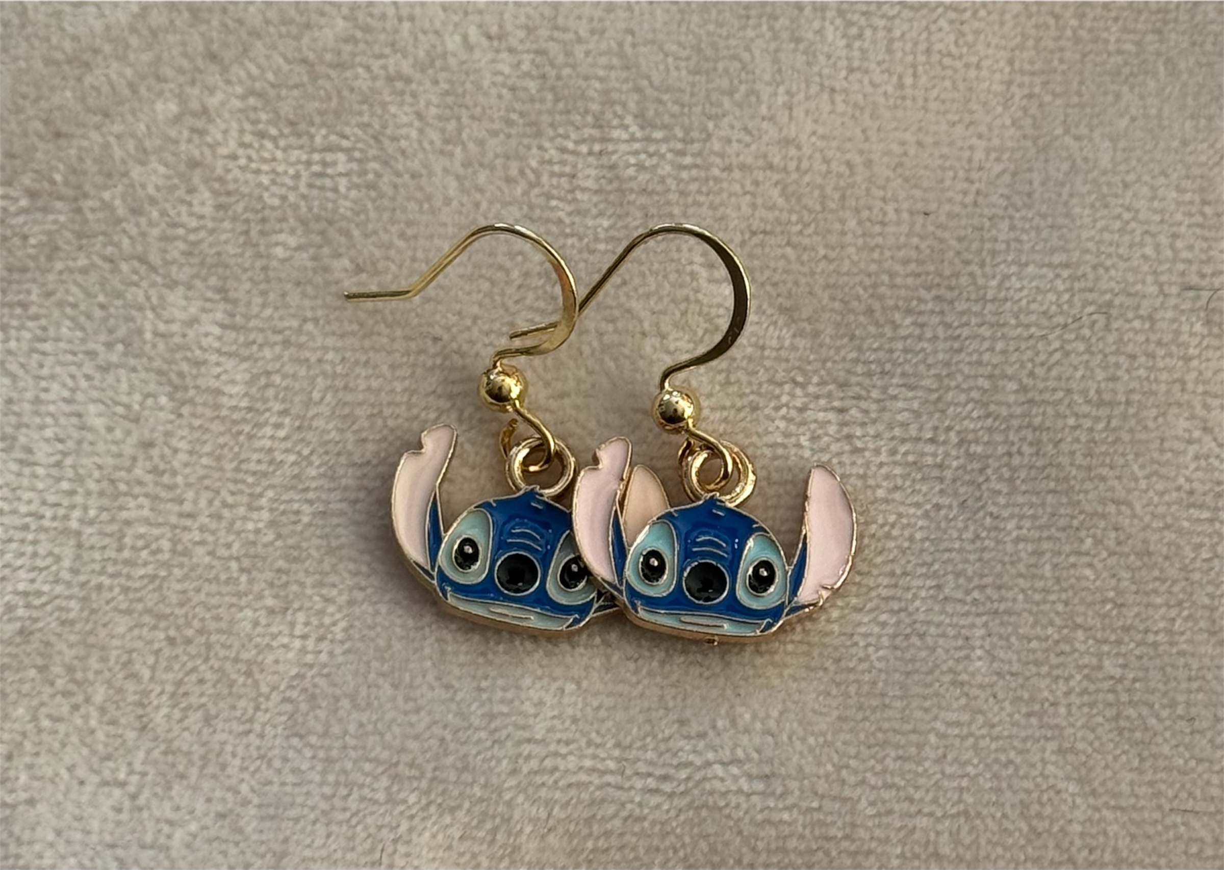 Oorbellen goud/blauw