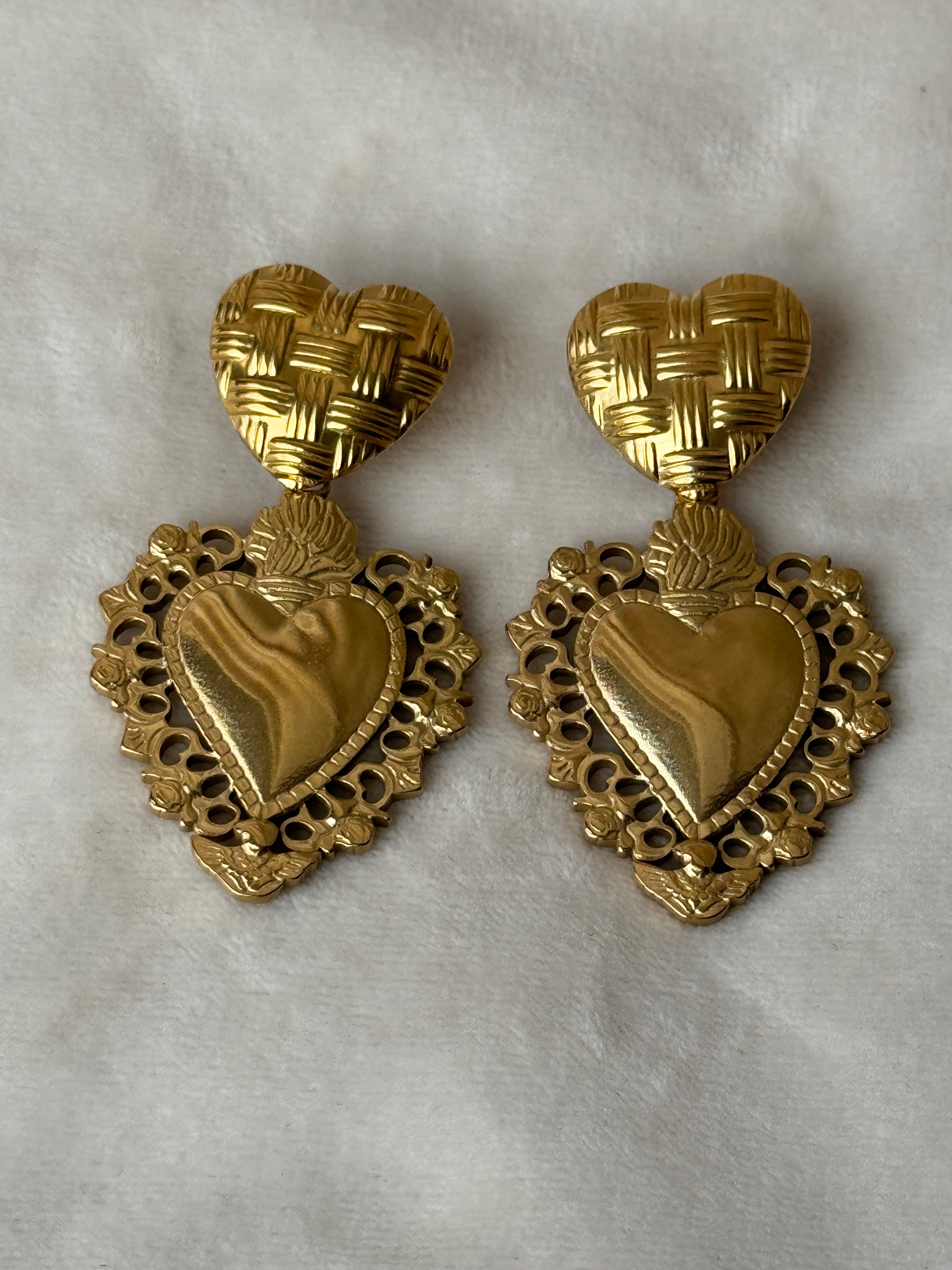 Oorbellen goud/harten