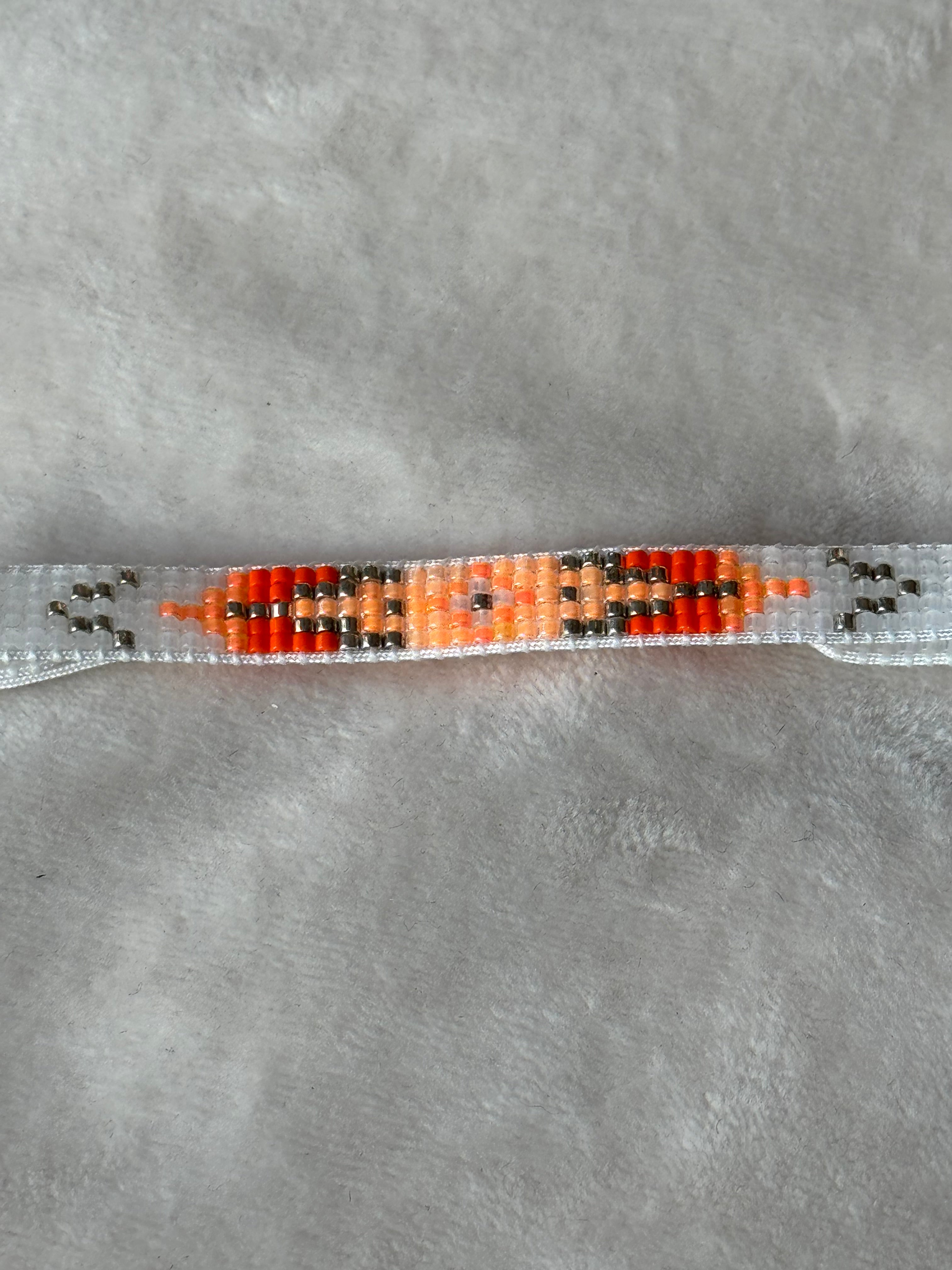Armband wit/oranje