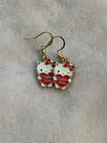 Oorbellen rood/wit