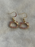 Oorbellen goud/roze