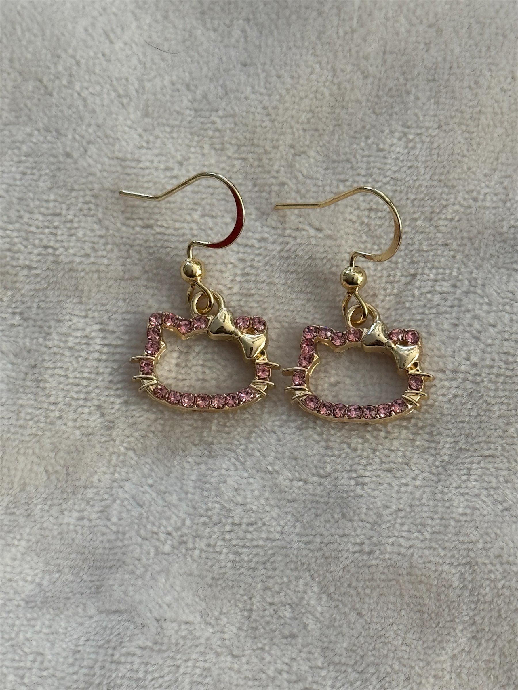 Oorbellen goud/roze