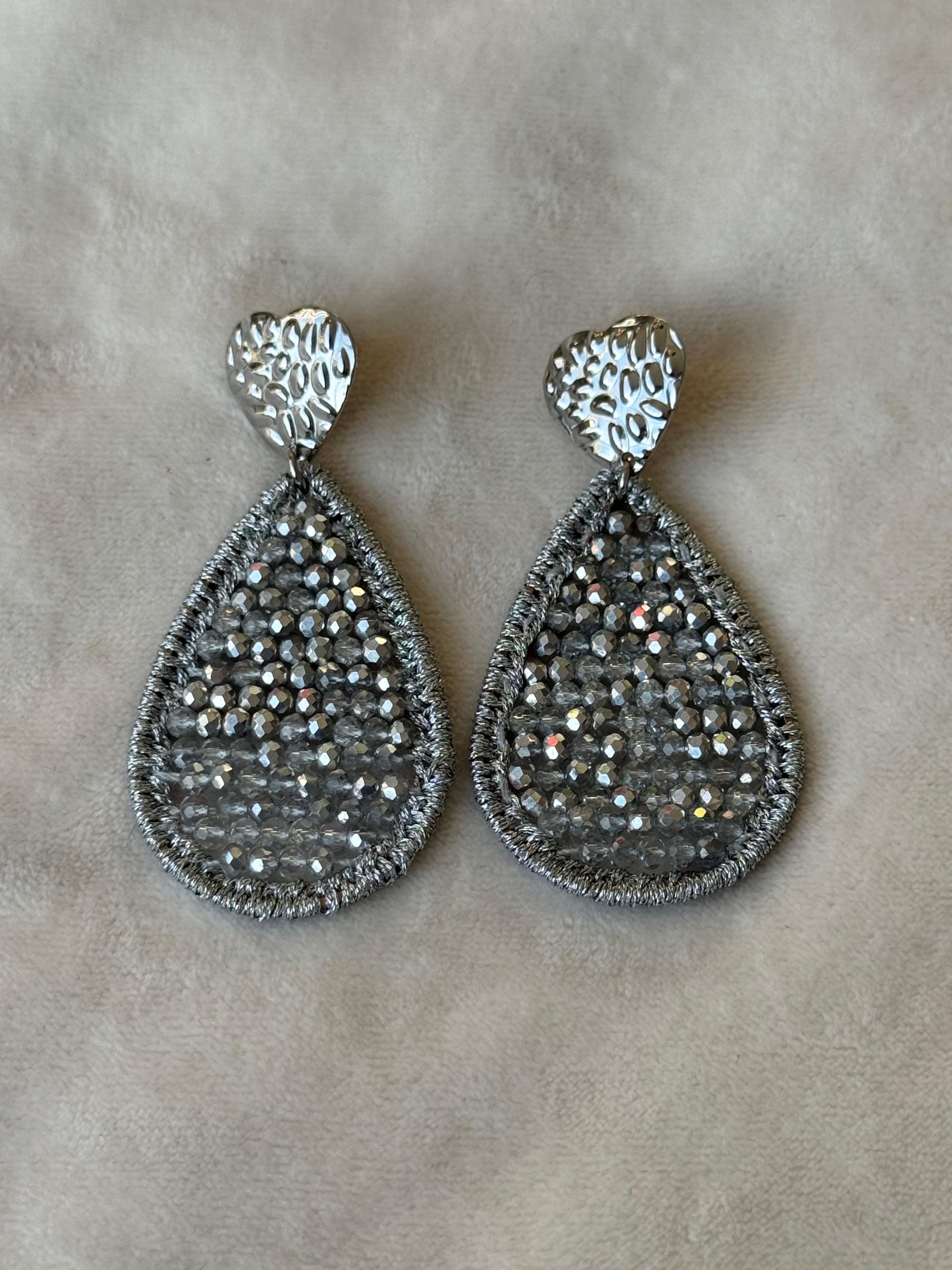 Oorbellen zilver/grijs