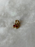 Oorbellen goud/rood hartjes