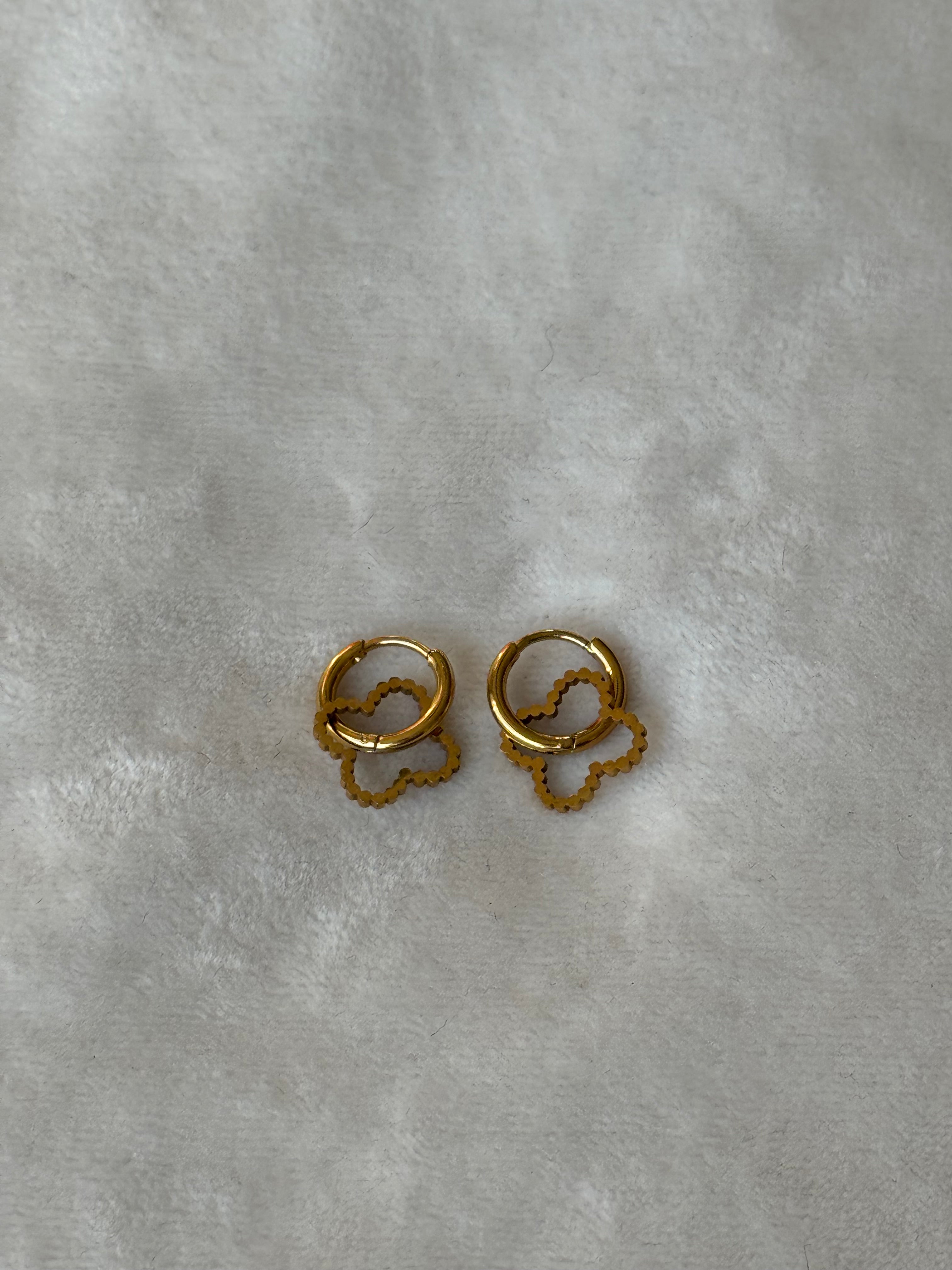 Oorbellen goud klaver