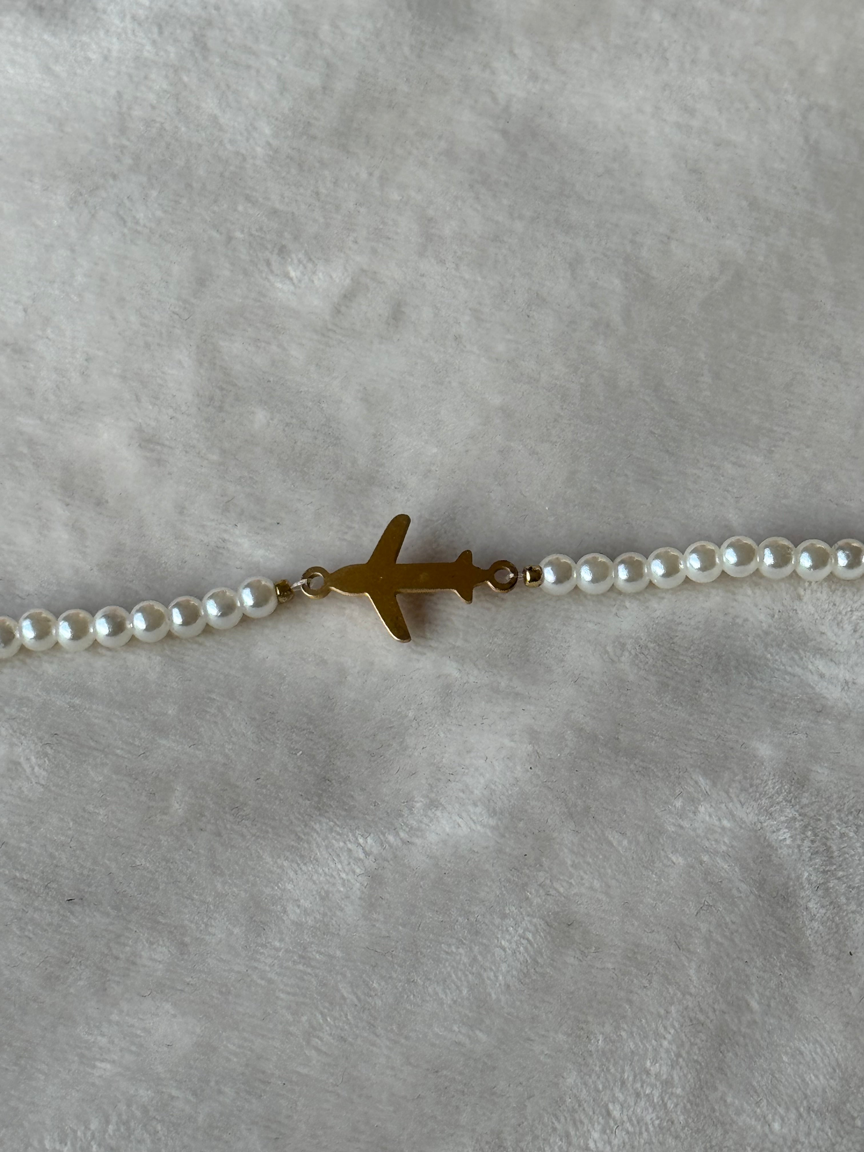 Armband wit vliegtuig