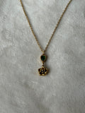 Ketting goud/groen bloem