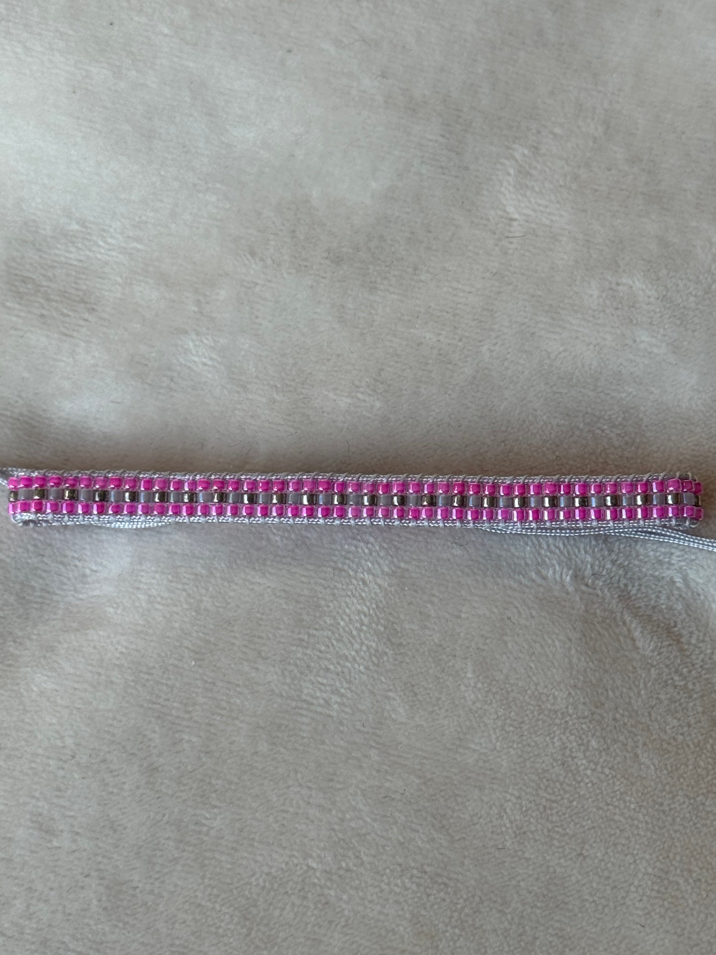 Armband paars/zilver